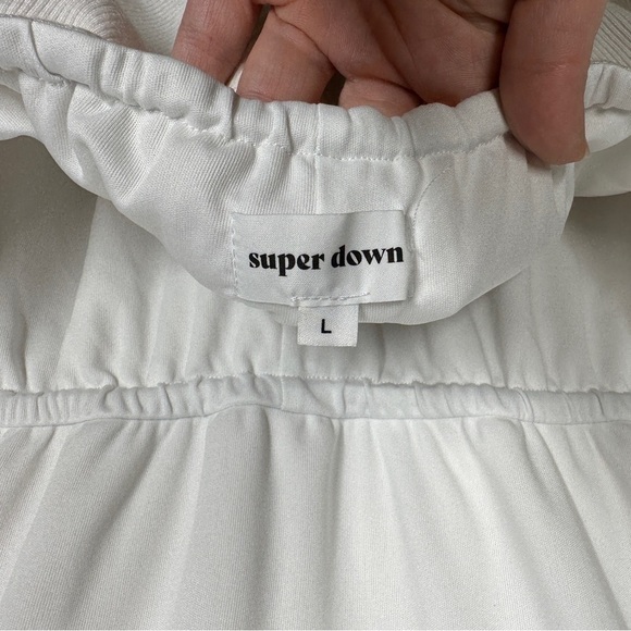 Superdown Laney Open Back Drawstring Romper in White L - Picture 3 of 7